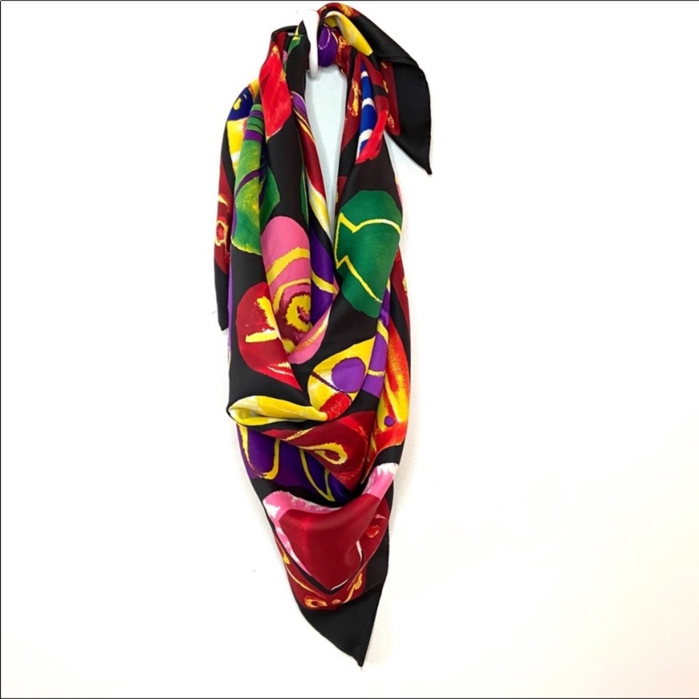Colorful Vibrant Abstract Print Scarf - Picture 2 of 4